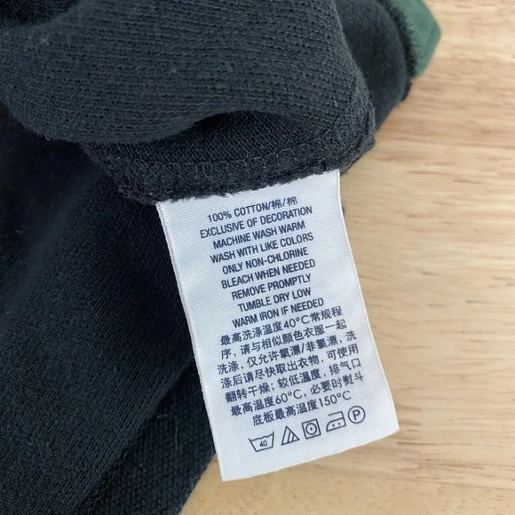 Polo Ralph Lauren Shirt Men's Large Rugby Polo Long Sleeve Crest Black Pocket - Picture 11 of 13